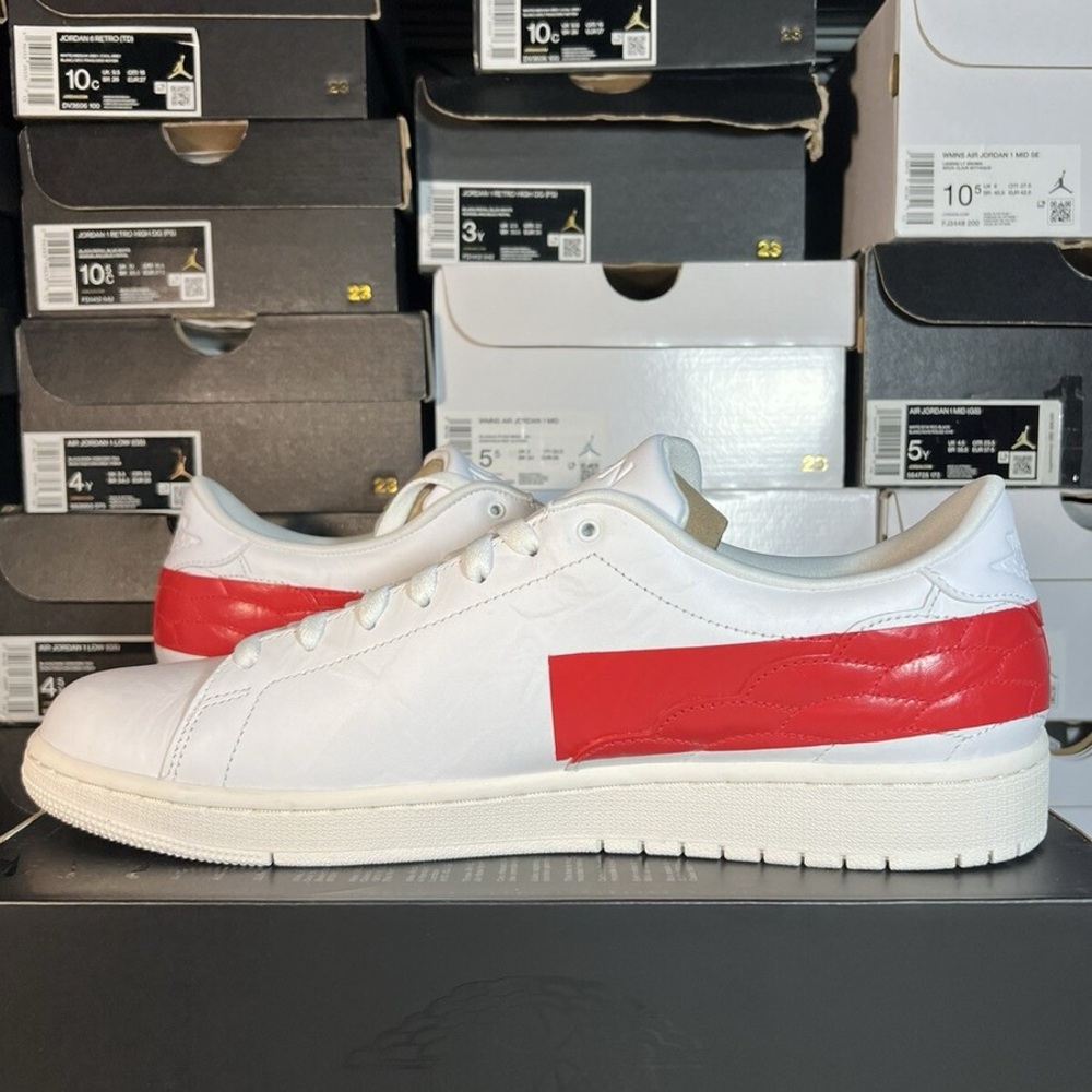 White and Red Sneakers